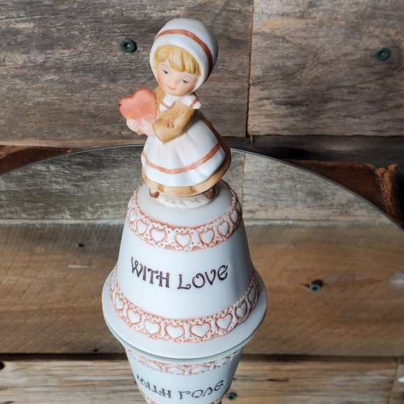 Enesco 1981 'with Love" Bell - Pilgrim Girl - "All The Lord's Children" - Picture 1 of 6